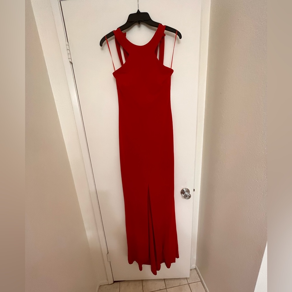 Cache red dress, halter neck size 6
